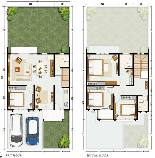 foto denah rumah tipe Vanda perumahan GREEN ORCHID RESIDENCE