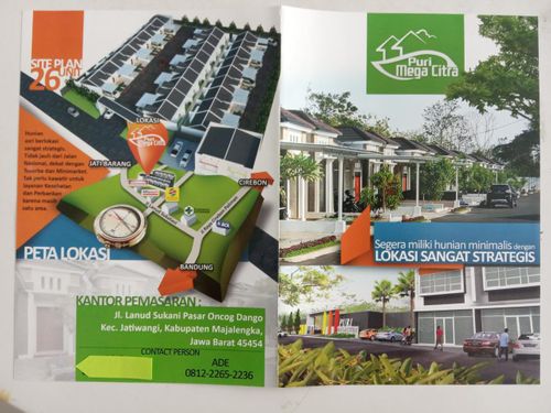 foto tampak rumah tipe HADAP BARAT perumahan PURI MEGA CITRA - JATIWANGI