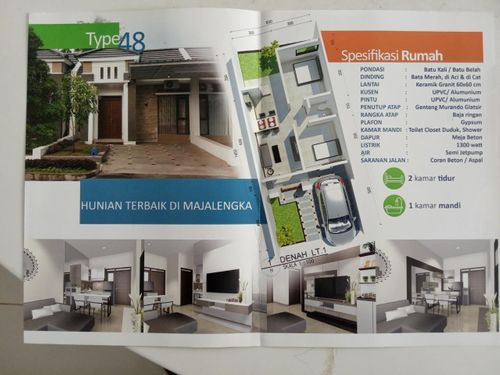 foto denah rumah tipe HADAP BARAT perumahan PURI MEGA CITRA - JATIWANGI
