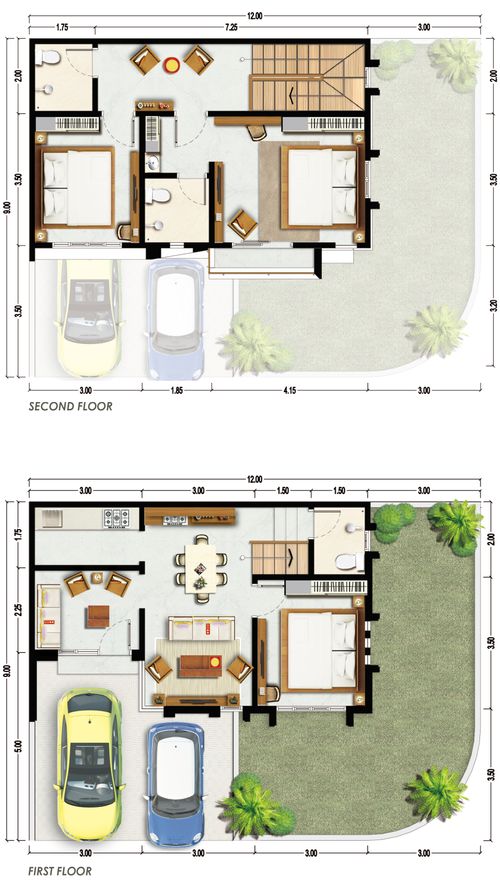 foto denah rumah tipe Rosemary perumahan GREEN ORCHID RESIDENCE
