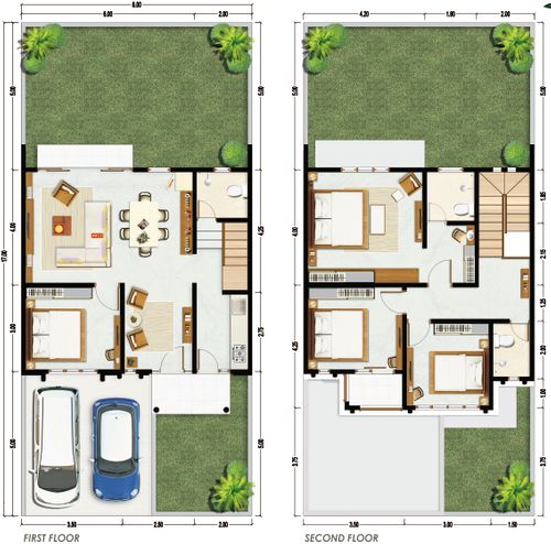 foto denah rumah tipe Vanda perumahan GREEN ORCHID RESIDENCE