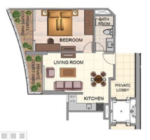 foto denah rumah tipe Suite B perumahan THE ROYALE SPRINGHILL RESIDENCES