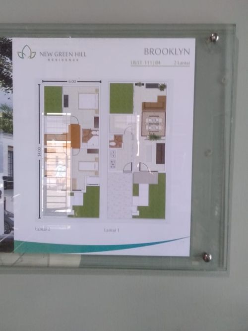 foto denah rumah tipe BROKLYN ,(111/84) perumahan NEW GREEN HILL RESIDENCE (PESONA ALAM GUNUNG ANYAR BB-21)