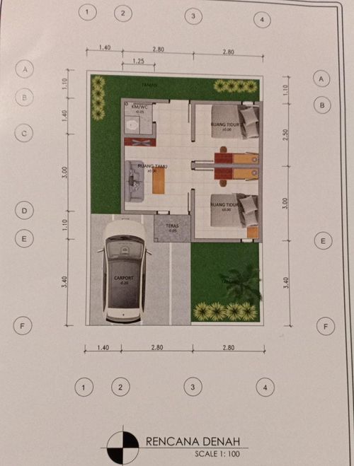 foto denah rumah tipe 30/70 perumahan BERMIS RESIDENCE