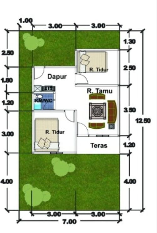 foto denah rumah tipe 36 perumahan RORINATA RESIDENCE SUKAMAJU TAHAP10
