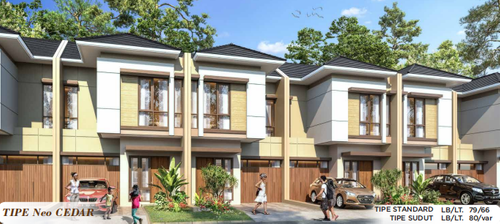 foto tampak rumah tipe NEO CEDAR 1 perumahan CITRA ECOPOLIS RAYA - CLUSTER THE TREES