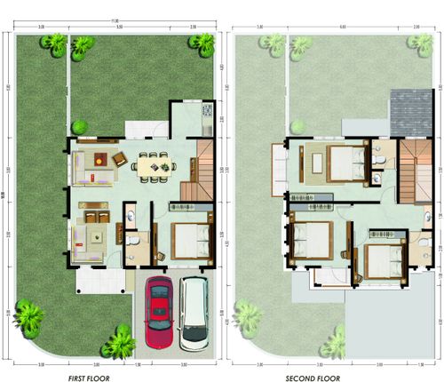 foto denah rumah tipe Vanda perumahan GREEN ORCHID RESIDENCE