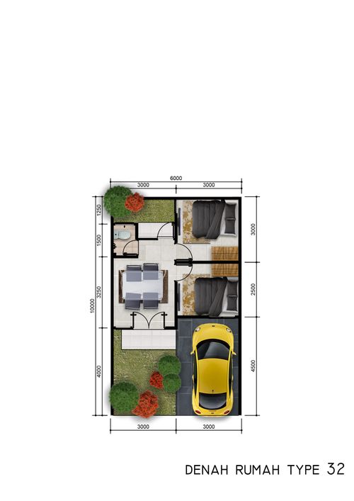 foto denah rumah tipe 32/60 perumahan Maharaja Residence