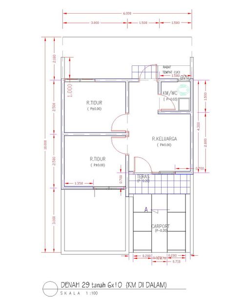 foto denah rumah tipe 29/88 perumahan Aweh Residence