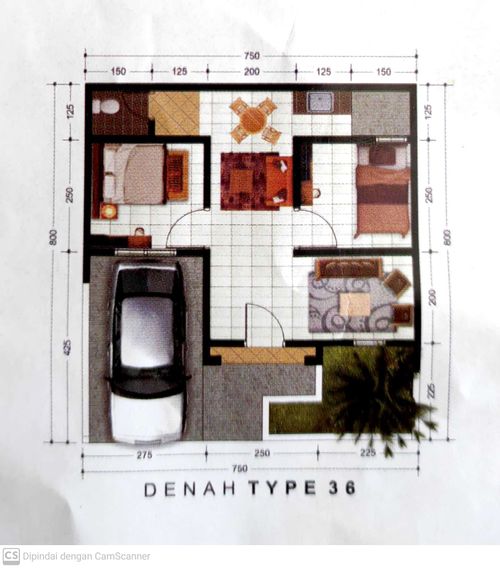 foto denah rumah tipe 36 perumahan Bangun Rejo Indah