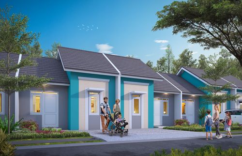 foto tampak rumah tipe Lotus 3 Hoek (135) perumahan CitraIndah City