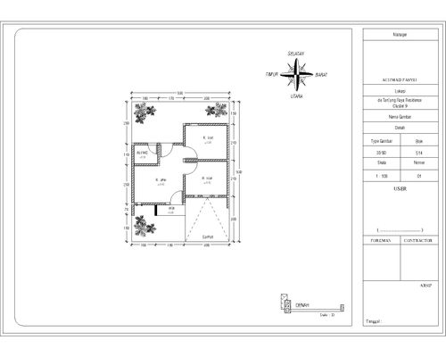 foto denah rumah tipe 30/64 perumahan de Tanjung Raya Residence Cluster 9
