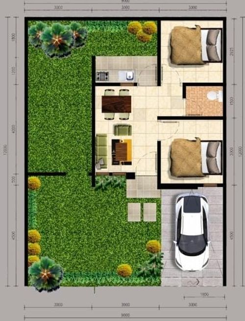 foto denah rumah tipe 36/108 perumahan RATU RESIDENCE 