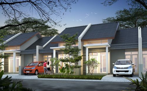 foto tampak rumah tipe Mutiara II perumahan KHAYANGAN RESIDENCE