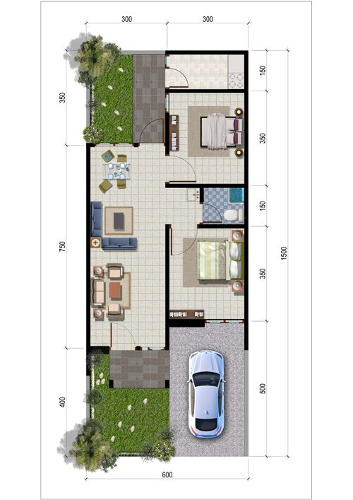 foto denah rumah tipe Mutiara II perumahan KHAYANGAN RESIDENCE