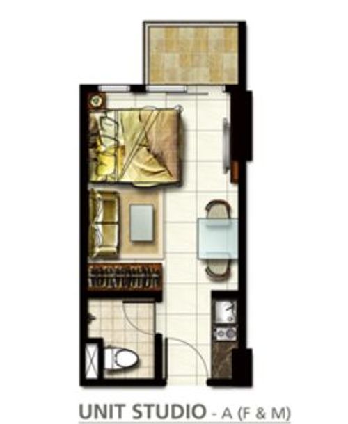 foto denah rumah tipe STUDIO A perumahan SPRINGHILL TERRACE RESIDENCE