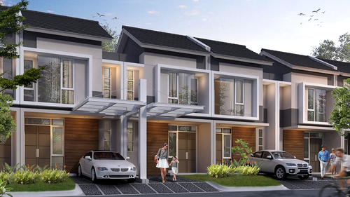 foto tampak rumah tipe HUDSON - T58 perumahan GRAND DUTA CITY, BEKASI