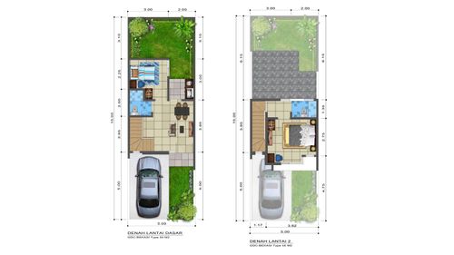 foto denah rumah tipe HUDSON - T58 perumahan GRAND DUTA CITY, BEKASI