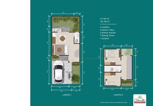 foto denah rumah tipe CALGARY perumahan CITAVILLE PARUNG PANJANG
