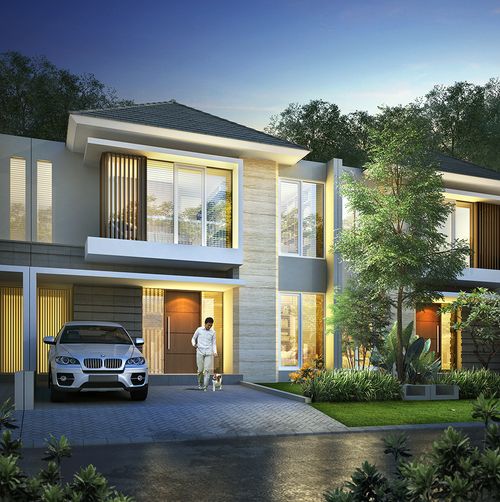 foto tampak rumah tipe SAVIERO 8 perumahan PELICAN HILL CITRALAND
