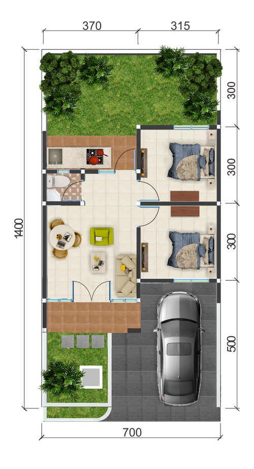 foto denah rumah tipe Jasmine perumahan Green Oase Residence