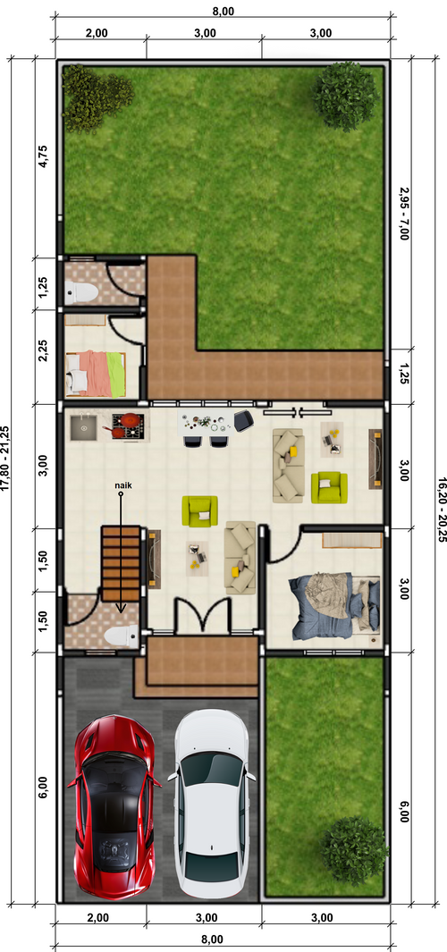 foto denah rumah tipe Rafflesia Exclusive perumahan Green Oase Residence