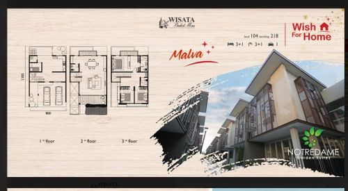 foto denah rumah tipe Malva perumahan Wisata Bukit Mas II