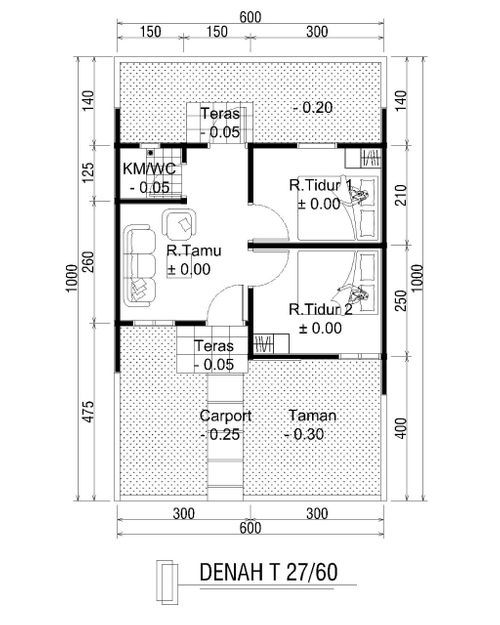 foto denah rumah tipe 27/60 perumahan GRAND KEDUNG WARINGIN