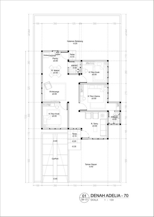 foto denah rumah tipe ADELIA-70 perumahan GRIYA MEGAH