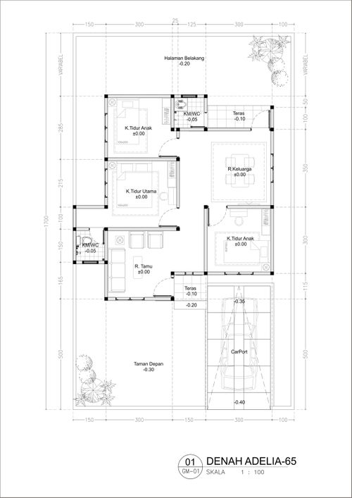 foto denah rumah tipe ADELIA - 65 perumahan GRIYA MEGAH