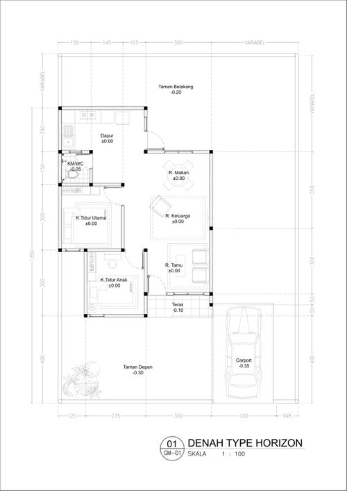 foto denah rumah tipe HORIZON - 55 perumahan GRIYA MEGAH