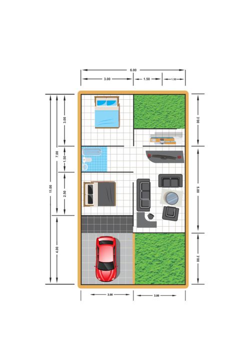 foto denah rumah tipe 36/66 perumahan Perumahan Padi Kuning Residence 1
