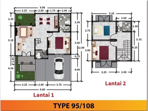 foto denah rumah tipe 95 perumahan SAPPHIRE ESTATE TEGAL