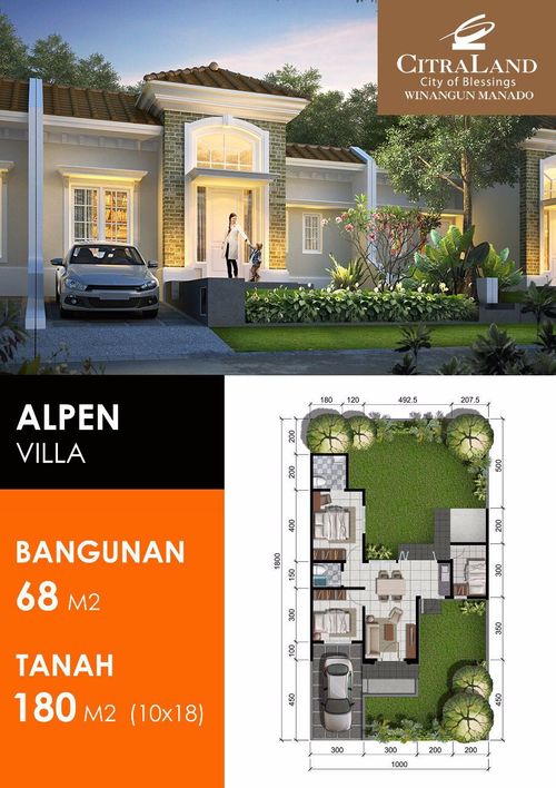 foto denah rumah tipe ALPEN perumahan CITRALAND MANADO
