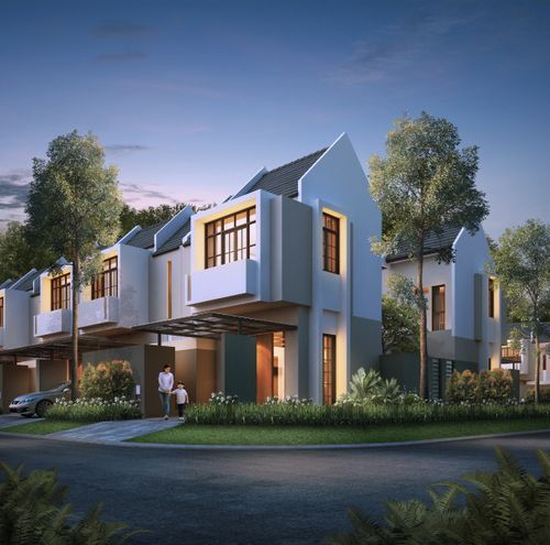 foto tampak rumah tipe VIOLET DLX HOOK perumahan GRAND SUNRISE