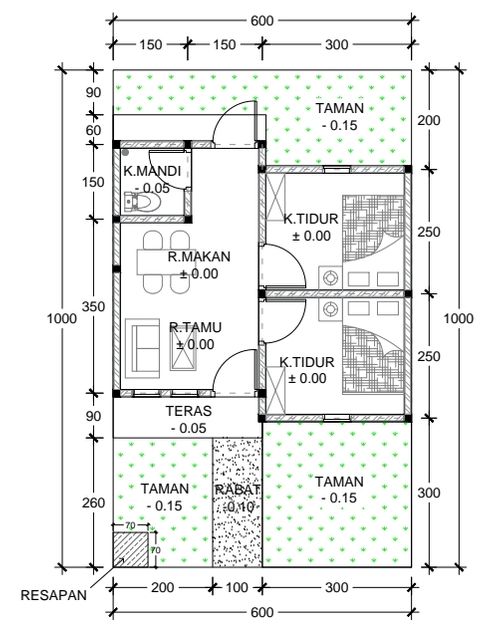foto denah rumah tipe SUBSIDI perumahan WITJITRA LAND KEDUNGSARI - BOJA