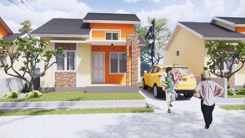 foto tampak rumah tipe AMARIS perumahan GRIYA MEGAH