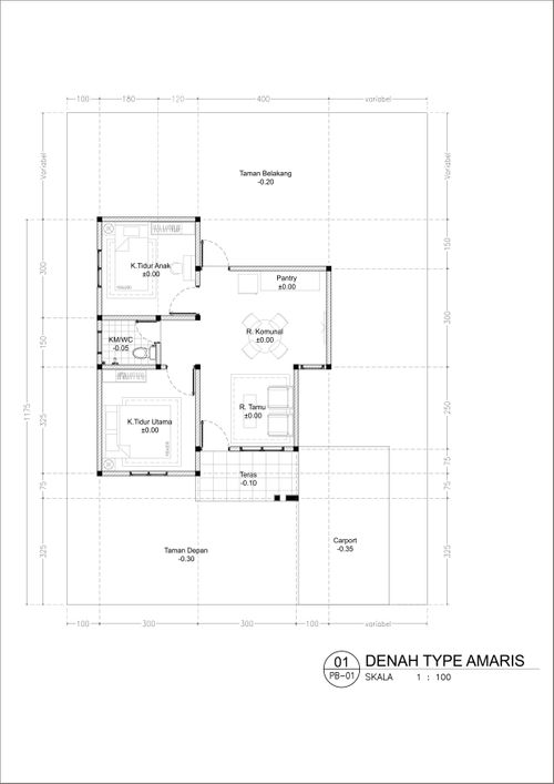 foto denah rumah tipe AMARIS perumahan GRIYA MEGAH