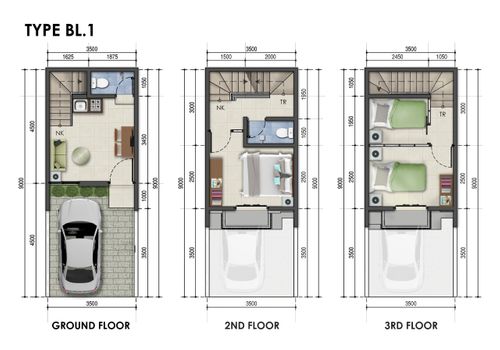 foto denah rumah tipe BL1 perumahan Duta Indah Residence 3