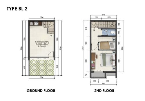 foto denah rumah tipe BL2 perumahan Duta Indah Residence 3