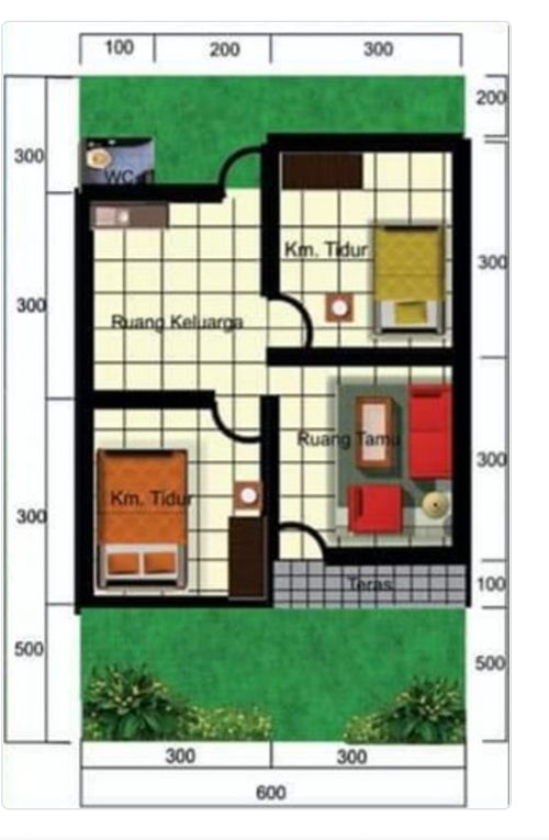 foto denah rumah tipe 36 perumahan Griya Pinisi 1