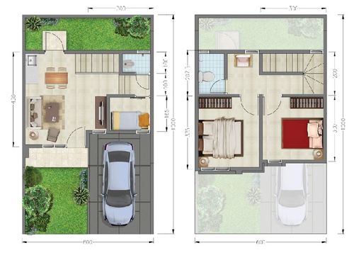 foto denah rumah tipe VIOLA perumahan PARADISE SERPONG CITY BLOK J