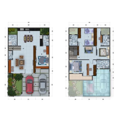 foto denah rumah tipe New Carltorn Plus perumahan Halton Place 1