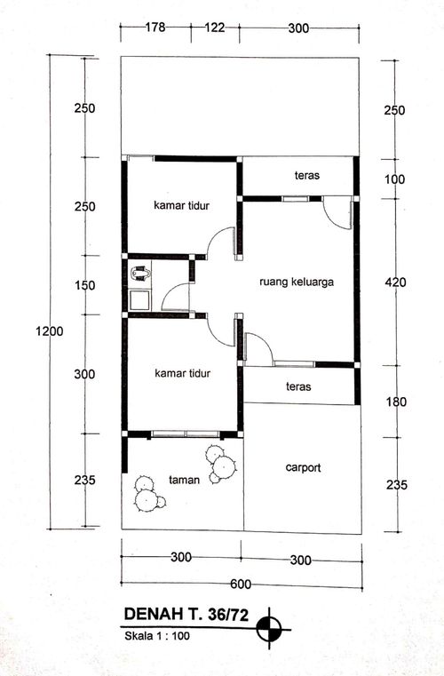 foto denah rumah tipe 36/72 perumahan PERUMAHAN PESONA MUTIARA