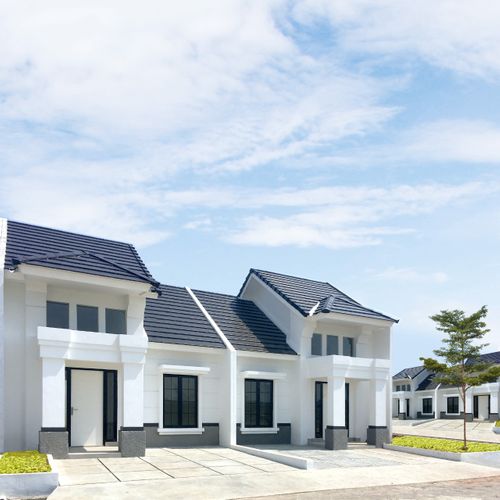 foto tampak rumah tipe SADEWA 34/72 perumahan Cluster Sriwijaya - Darmawangsa Residence Bekasi