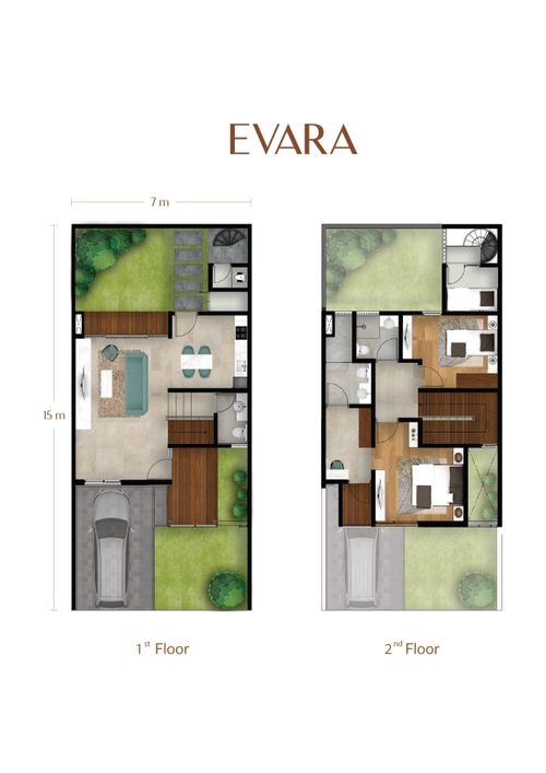 foto denah rumah tipe EVARA STANDART perumahan Vasaka Bali