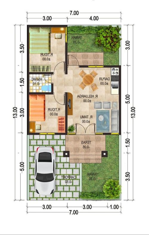 foto denah rumah tipe C (ALANA) T.50/91 perumahan Harmony Palur