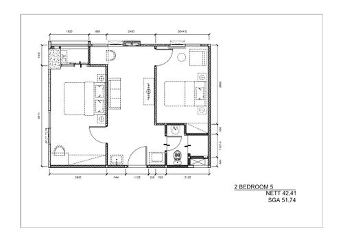 foto denah rumah tipe 2 BEDROOM - 5 perumahan GATEWAY PARK LRT CITY JATIBENING