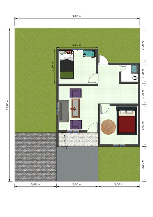 foto denah rumah tipe 36 perumahan Kampit Residence