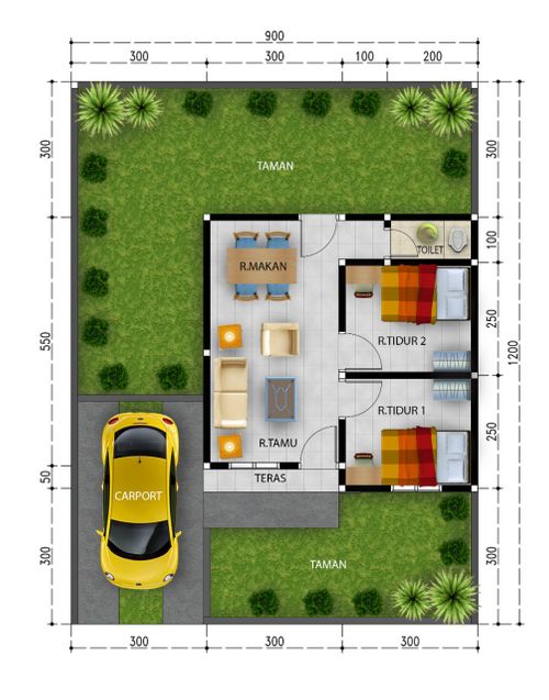 foto denah rumah tipe 36/160 perumahan GRIYA BELALAU INDAH